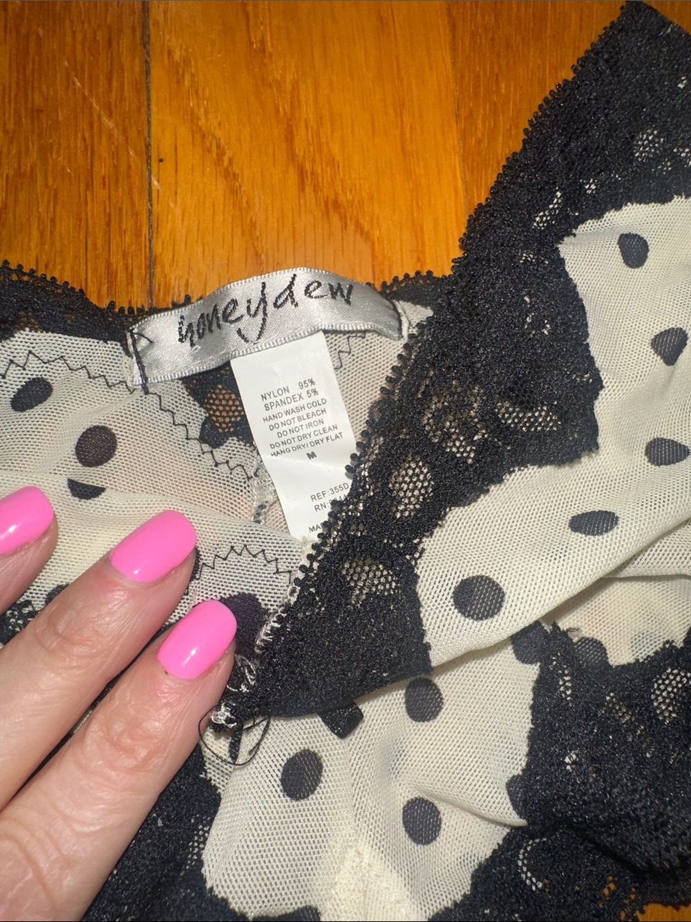 NEW Never worn Honeydew Intimates Black & White Polka Dot Lace Hipster Set - Picture 4 of 5